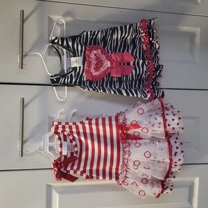 Bonniebaby 3 piece heart dresses and bloomer 18M